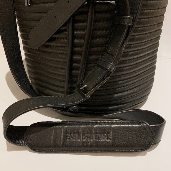 ZADIG & VOLTAIRE - Bobo Matelasse Black Bucket Bag - Picture 11 of 13